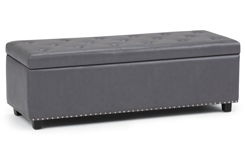 Hamilton Storage Ottoman in Stone Grey