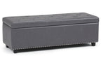 Hamilton Storage Ottoman in Stone Grey