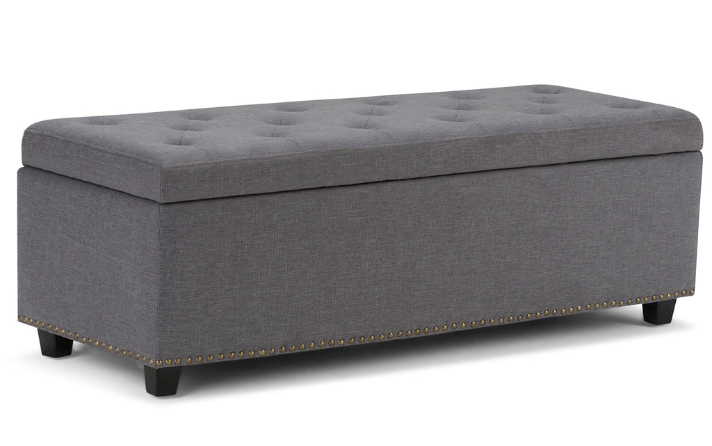 Hamilton Storage Ottoman in Linen