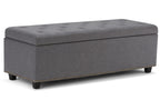 Hamilton Storage Ottoman in Linen