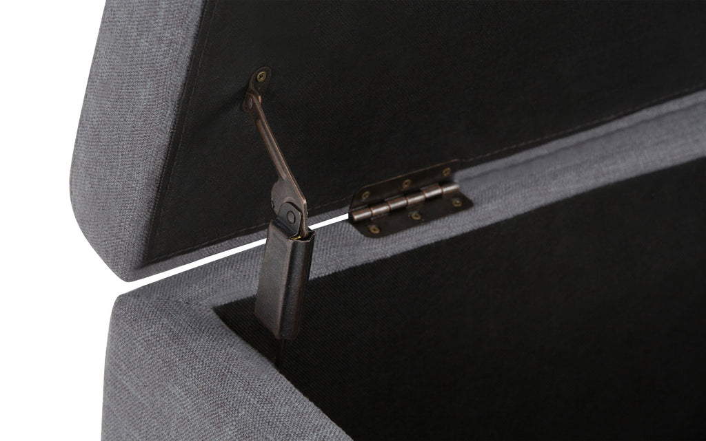 Hamilton Storage Ottoman in Linen