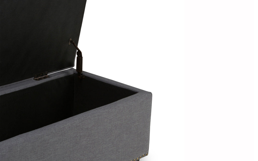 Hamilton Storage Ottoman in Linen