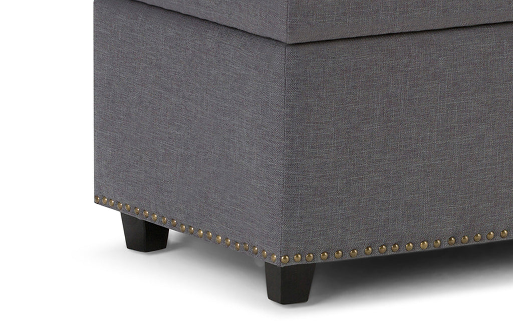 Hamilton Storage Ottoman in Linen