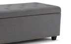 Hamilton Storage Ottoman in Linen