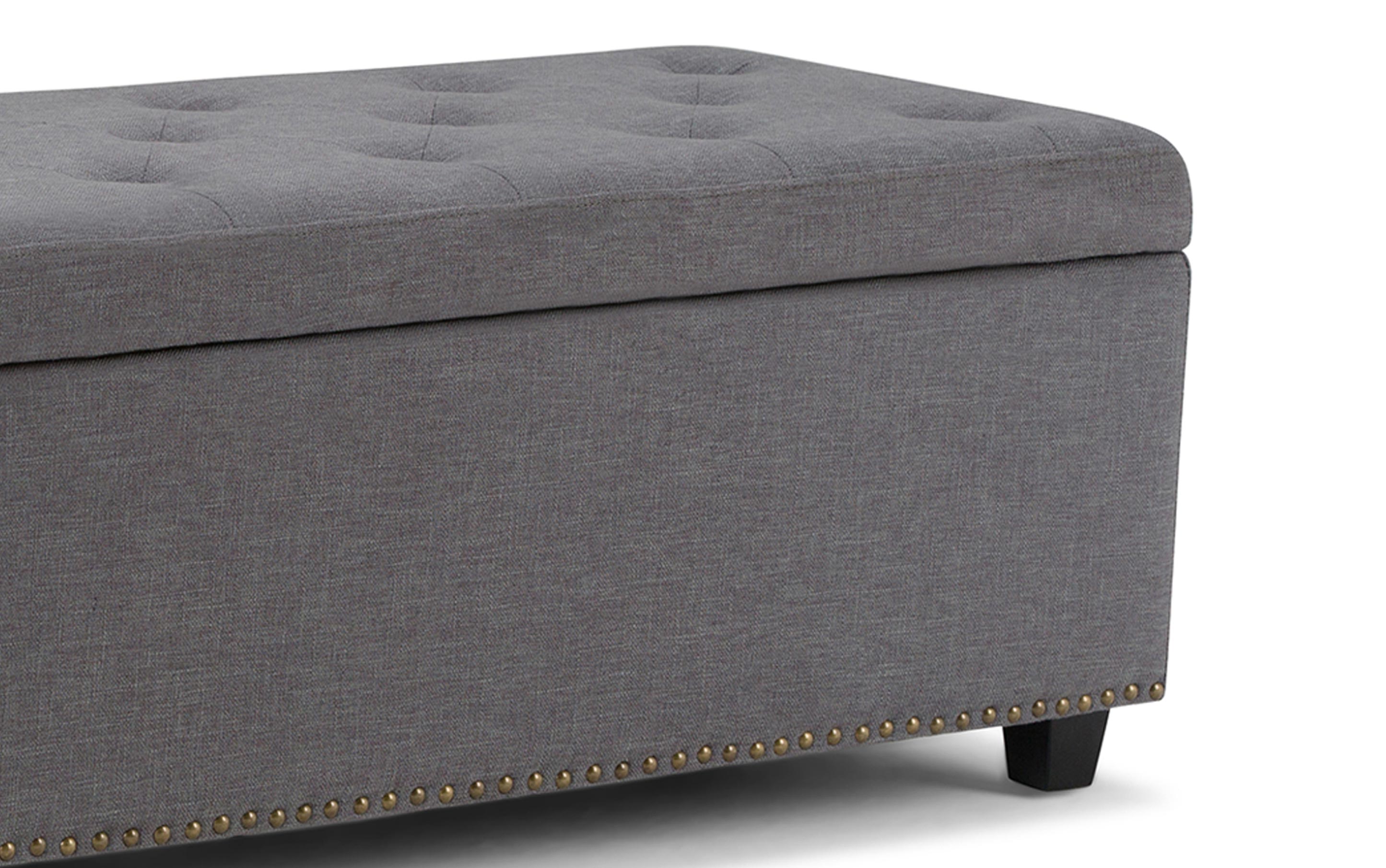 Hamilton Storage Ottoman in Linen
