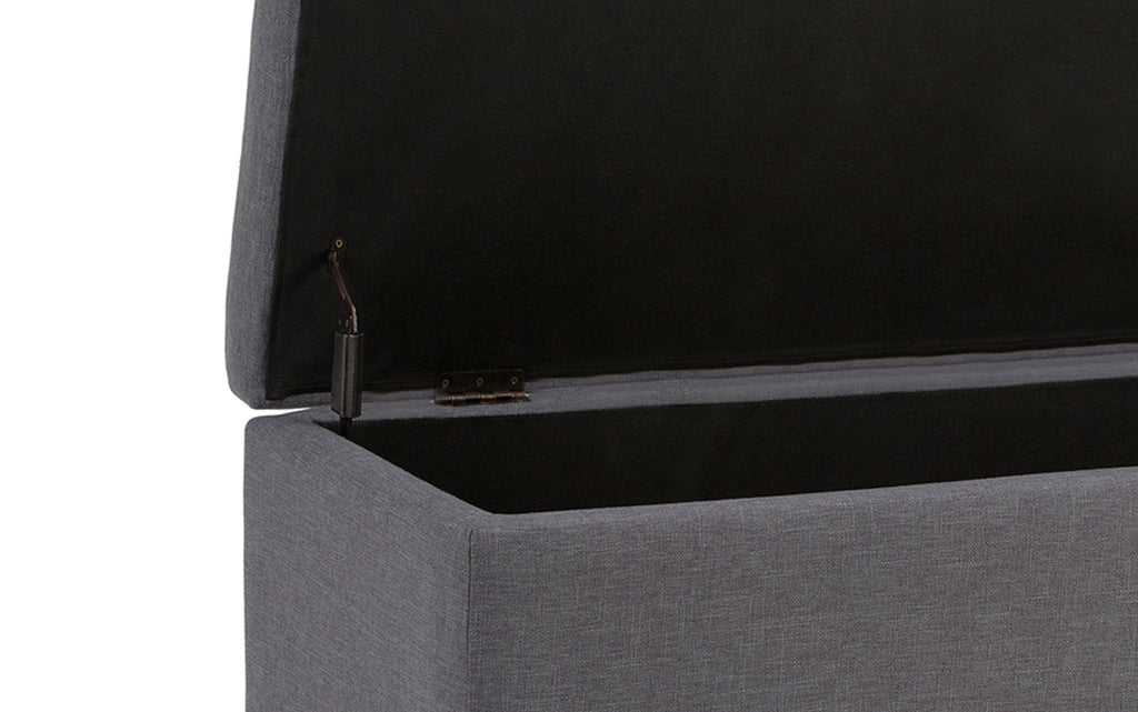 Hamilton Storage Ottoman in Linen