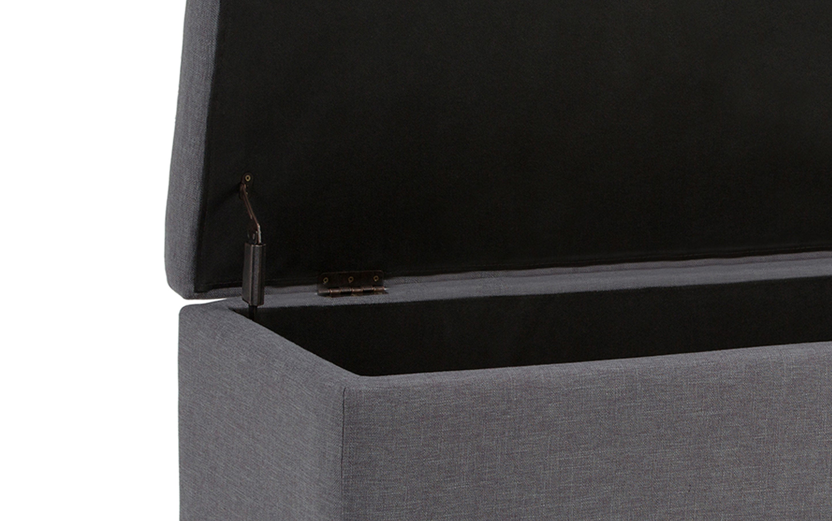 Hamilton Storage Ottoman in Linen