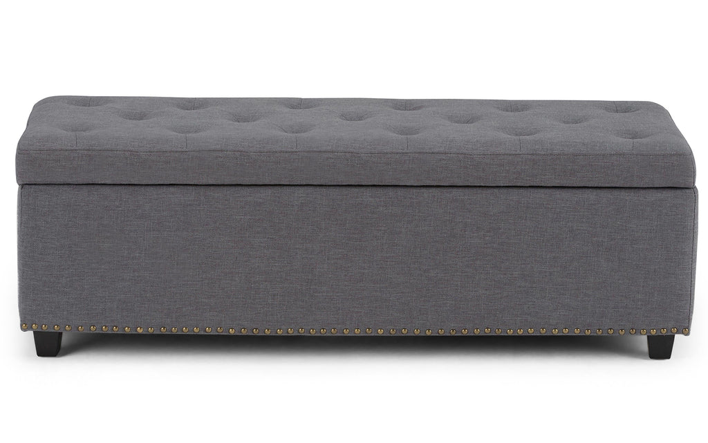 Hamilton Storage Ottoman in Linen