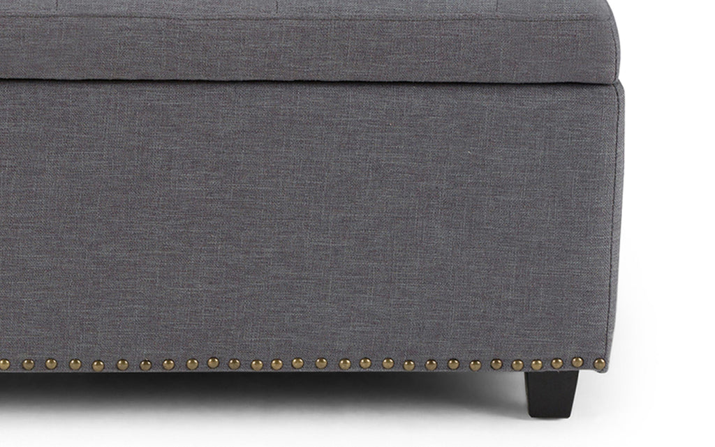Hamilton Storage Ottoman in Linen