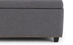 Hamilton Storage Ottoman in Linen