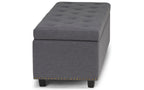 Hamilton Storage Ottoman in Linen