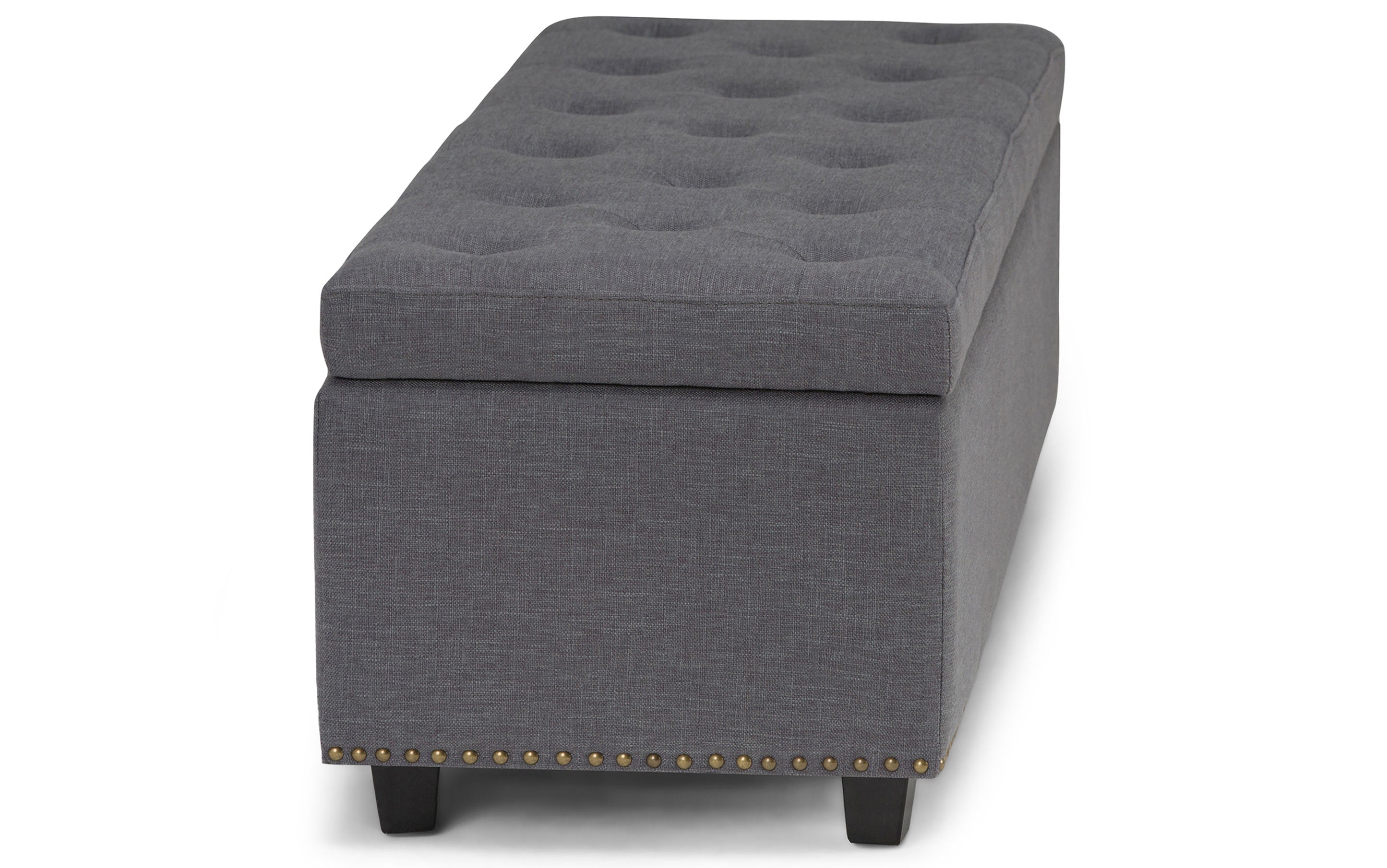 Hamilton Storage Ottoman in Linen