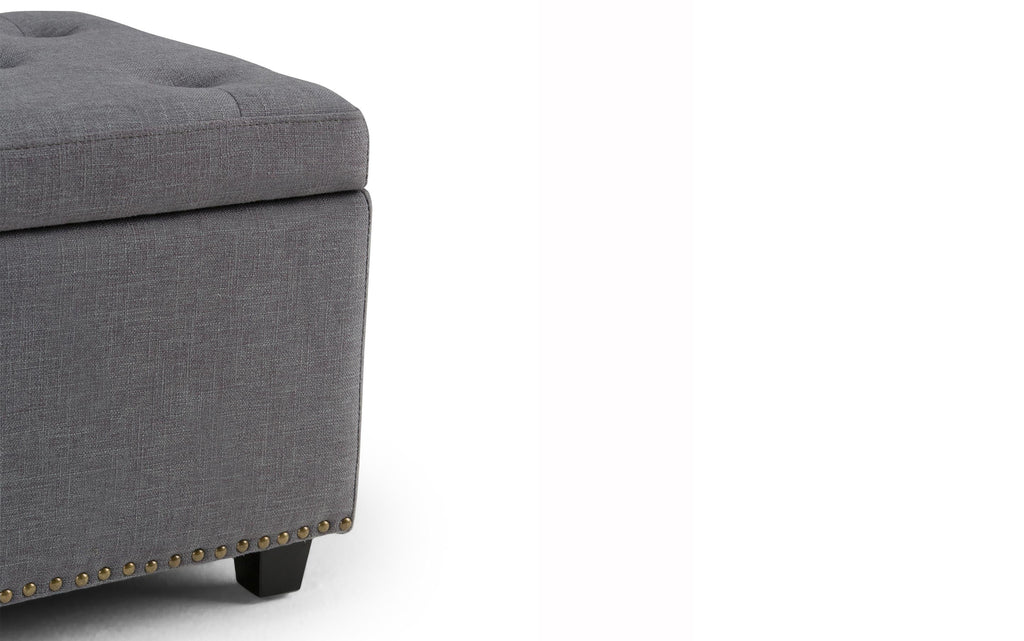 Hamilton Storage Ottoman in Linen