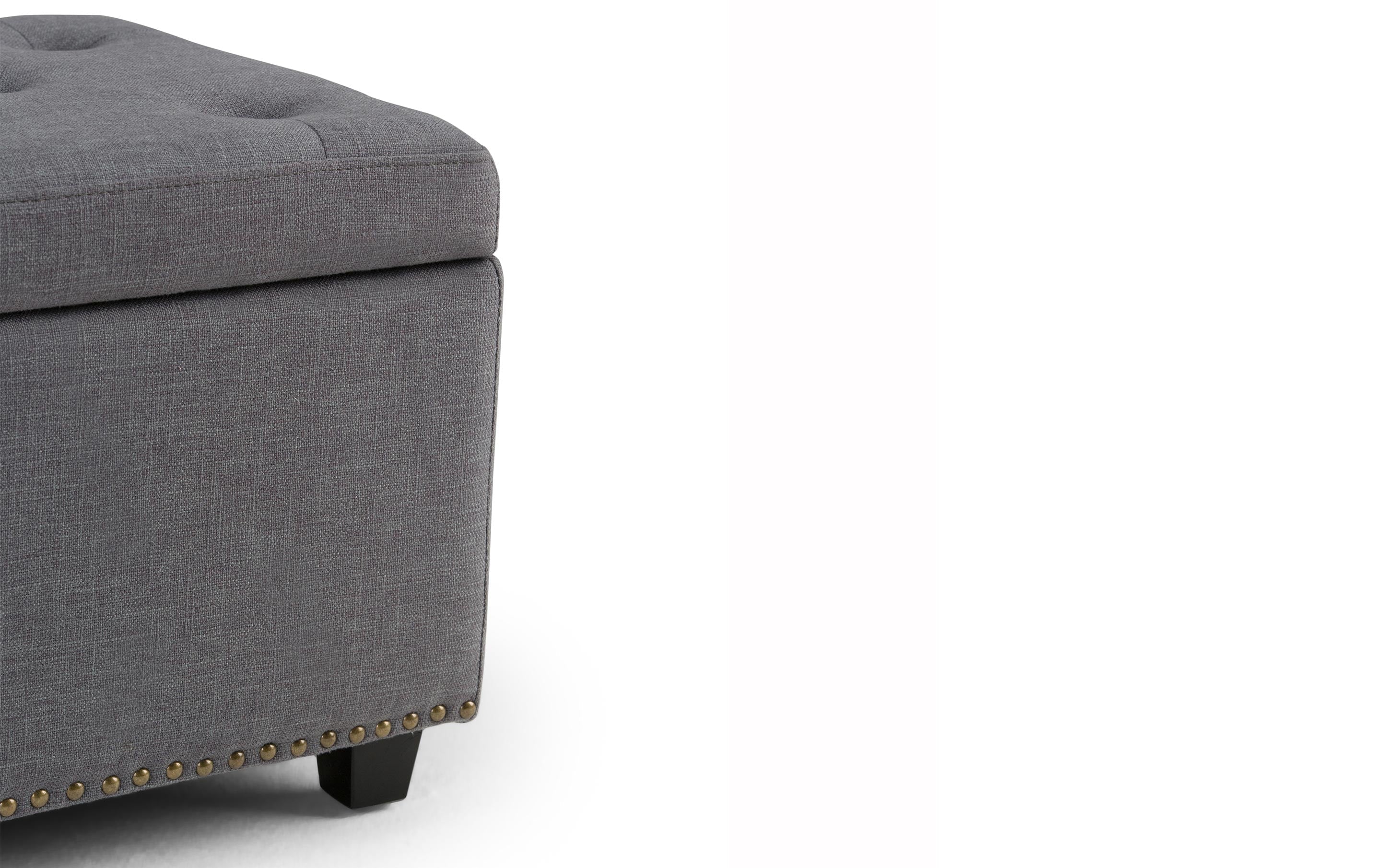 Hamilton Storage Ottoman in Linen