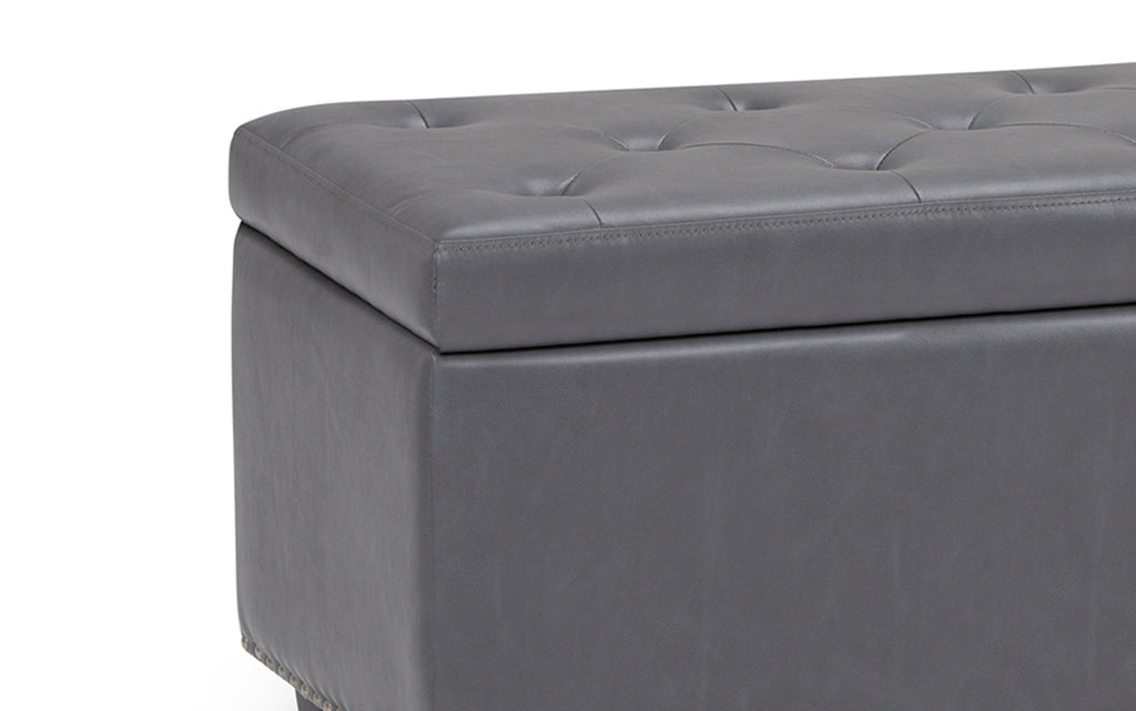 Hamilton Storage Ottoman in Stone Grey