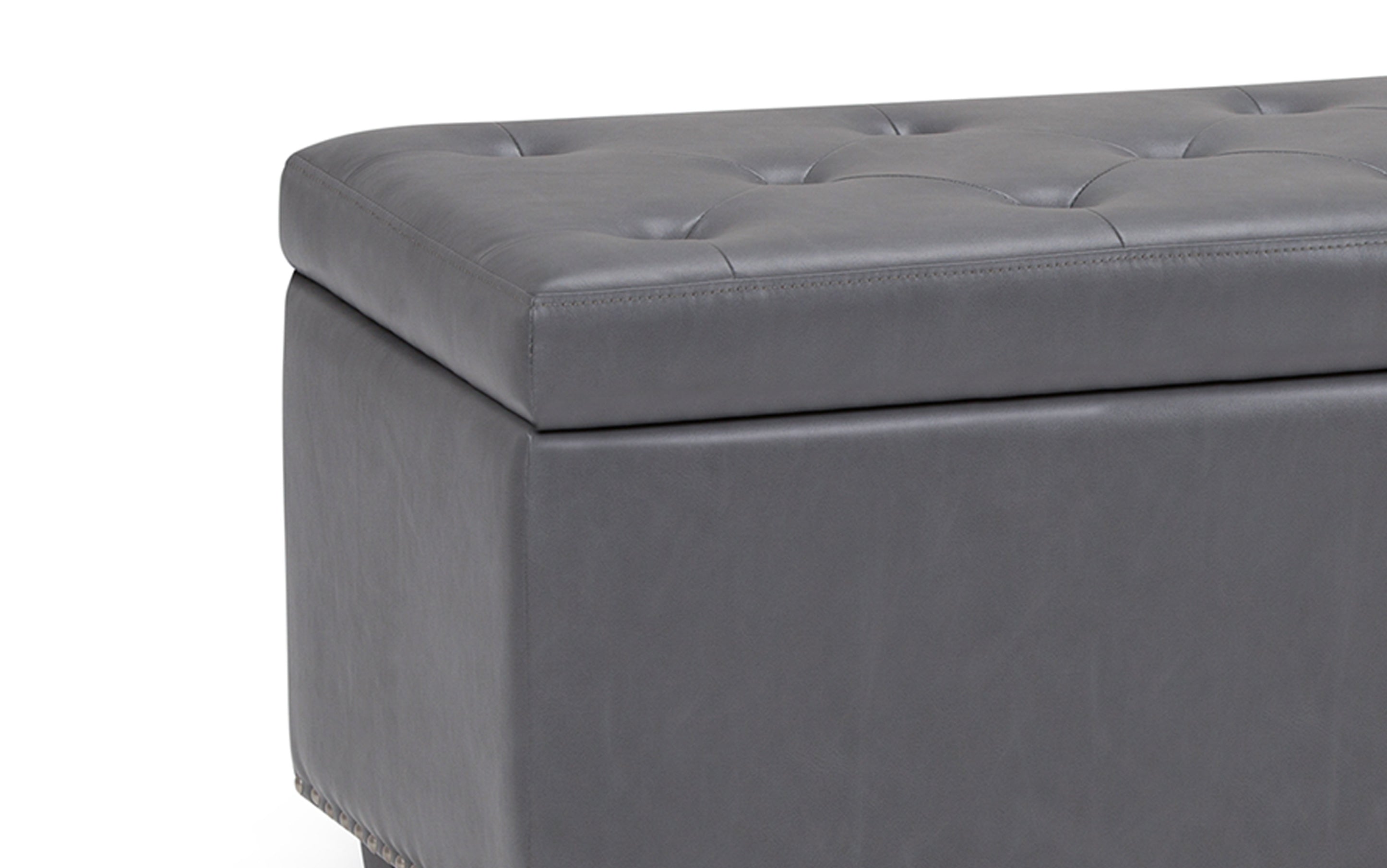 Hamilton Storage Ottoman in Stone Grey