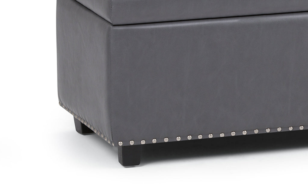 Hamilton Storage Ottoman in Stone Grey