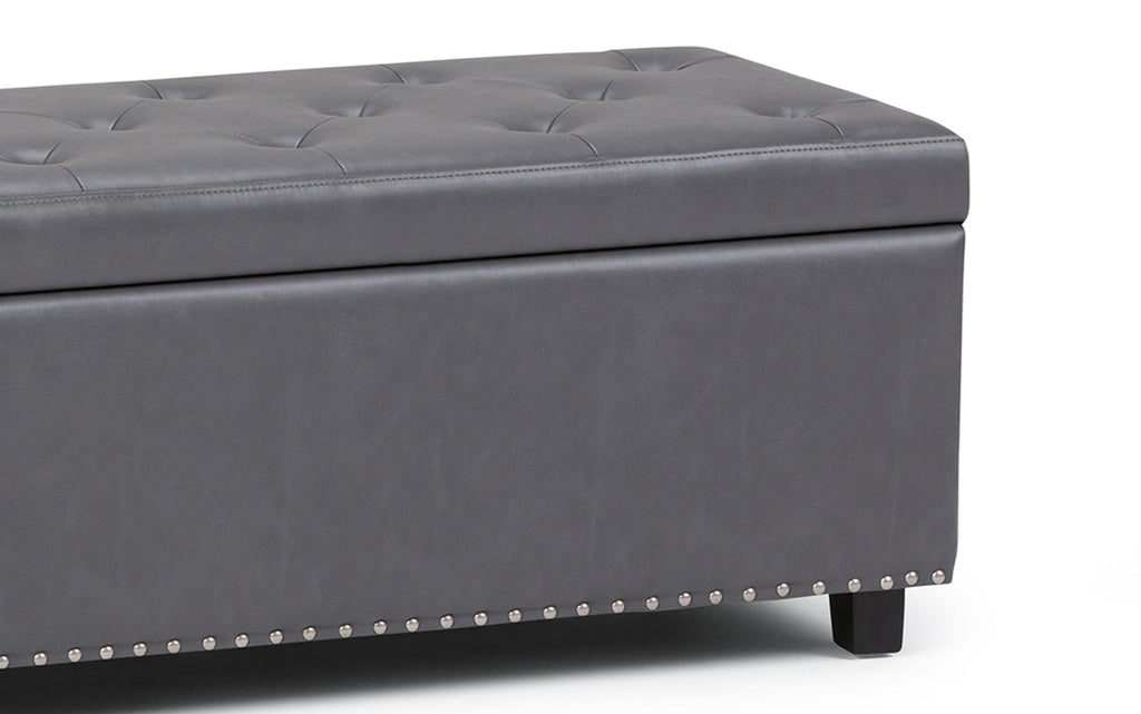 Hamilton Storage Ottoman in Stone Grey