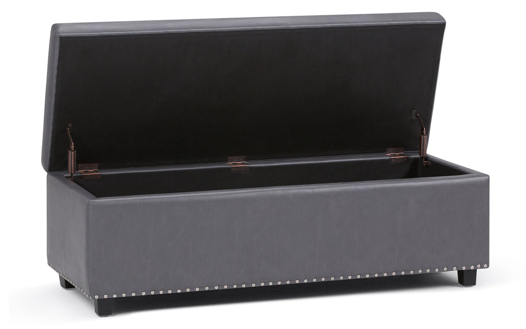 Hamilton Storage Ottoman in Stone Grey