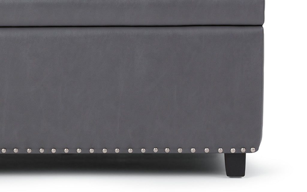 Hamilton Storage Ottoman in Stone Grey