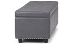 Hamilton Storage Ottoman in Stone Grey