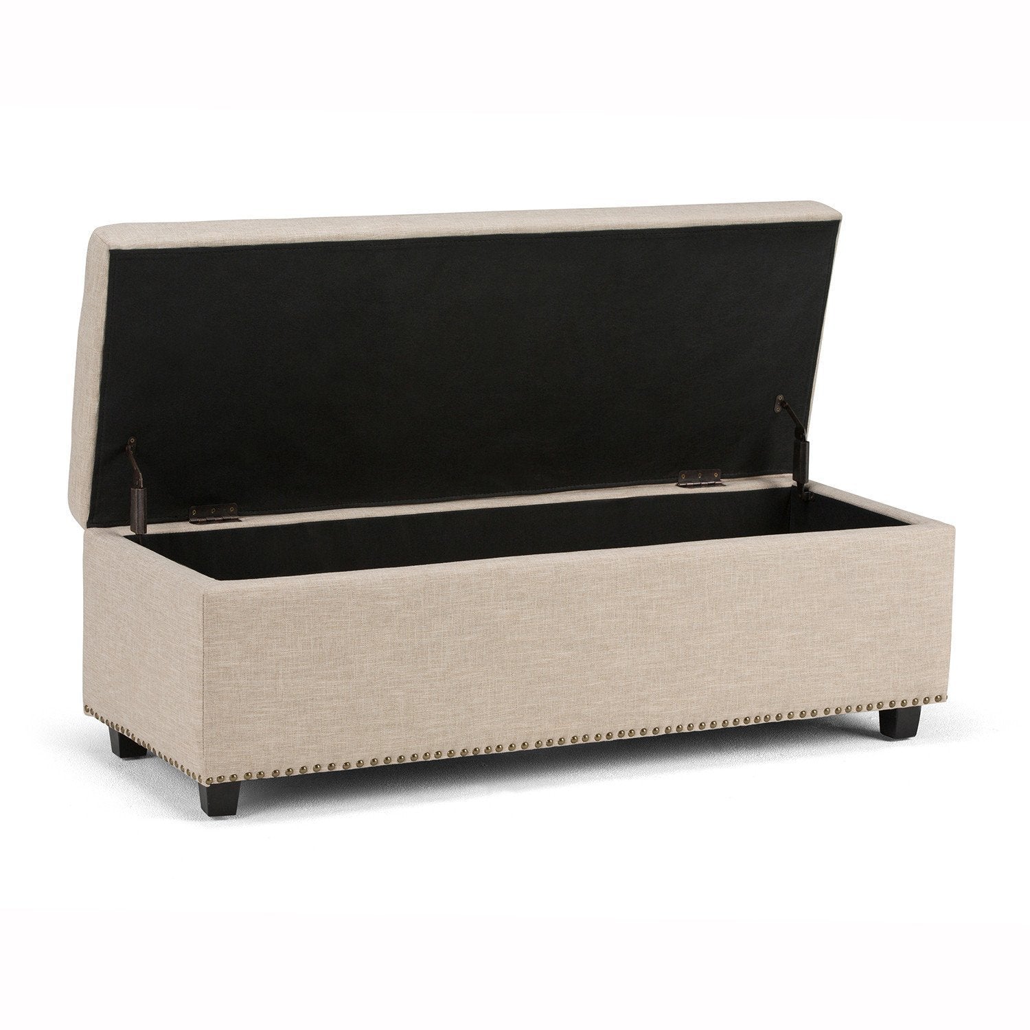Hamilton Storage Ottoman in Linen