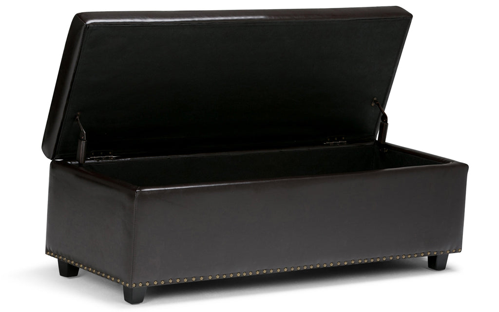 Hamilton Storage Ottoman in Vegan Leather