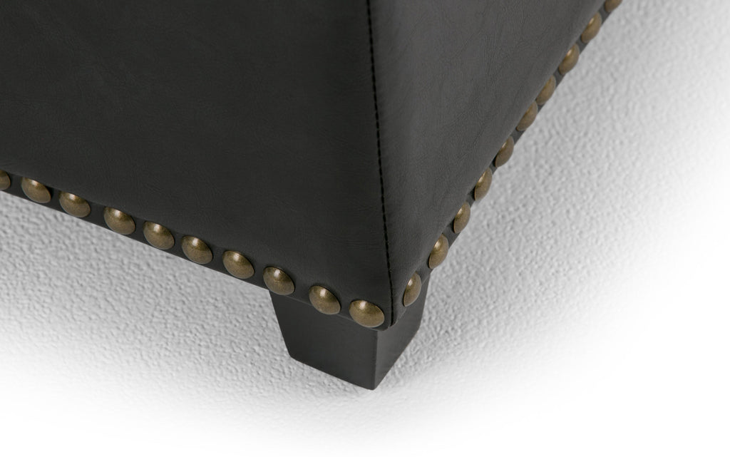 Kingsley Large Storage Ottoman in Vegan Leather