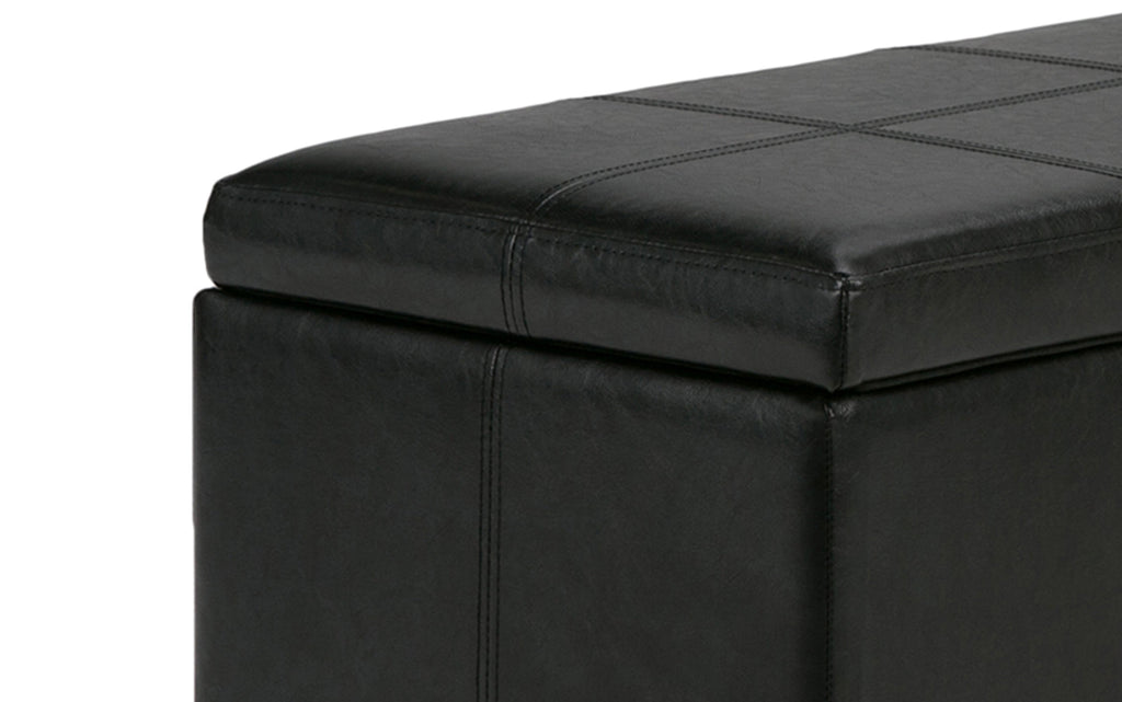 Kingsley Large Storage Ottoman in Vegan Leather