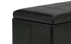 Kingsley Large Storage Ottoman in Vegan Leather