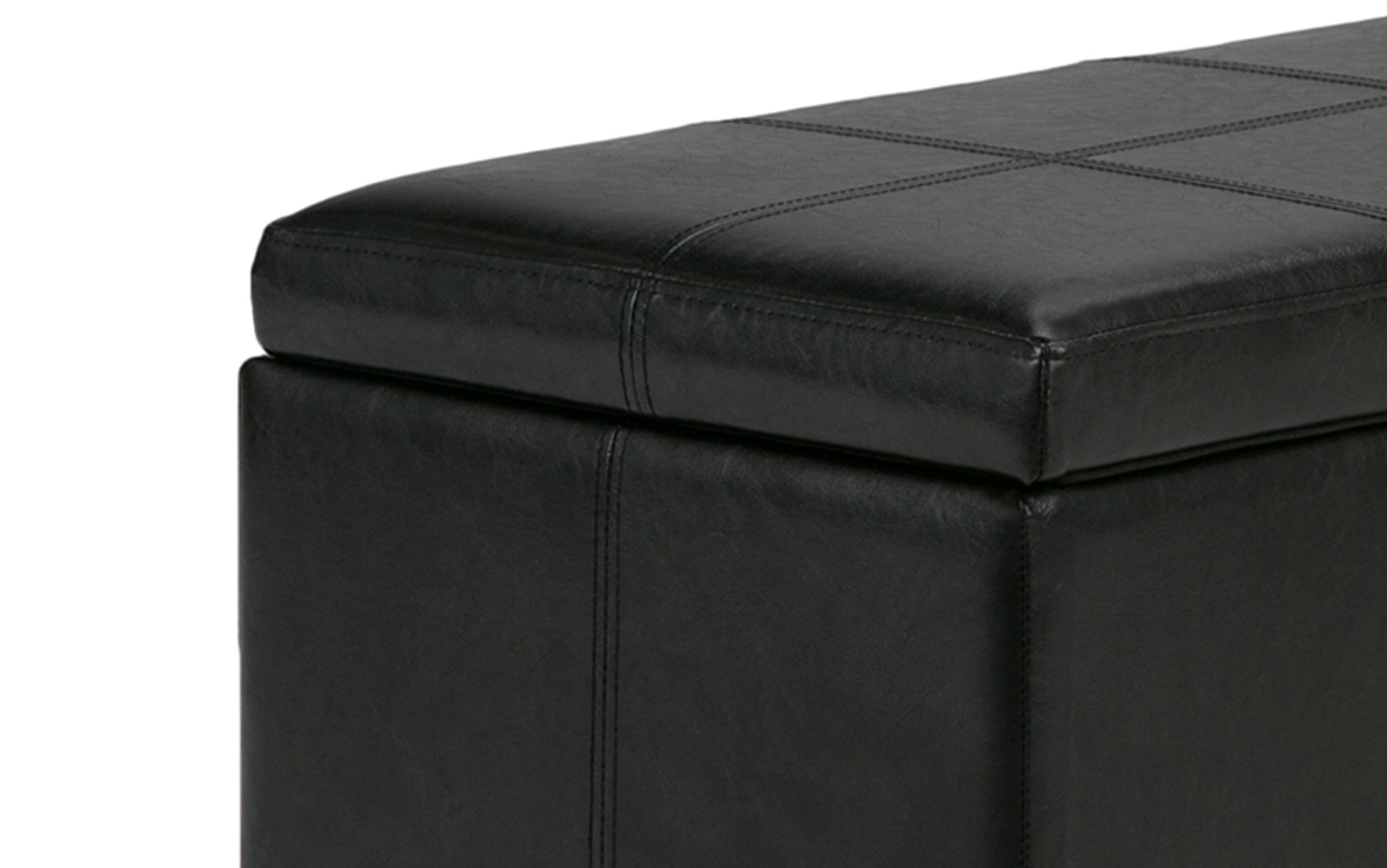 Kingsley Large Storage Ottoman in Vegan Leather