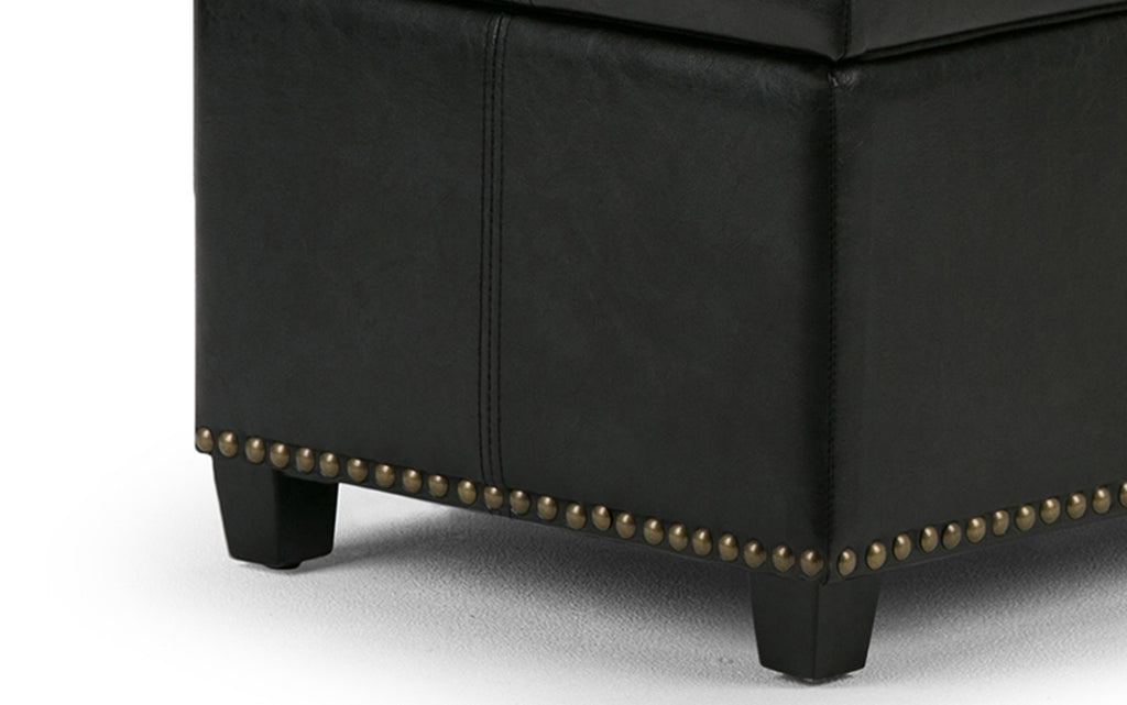 Kingsley Large Storage Ottoman in Vegan Leather