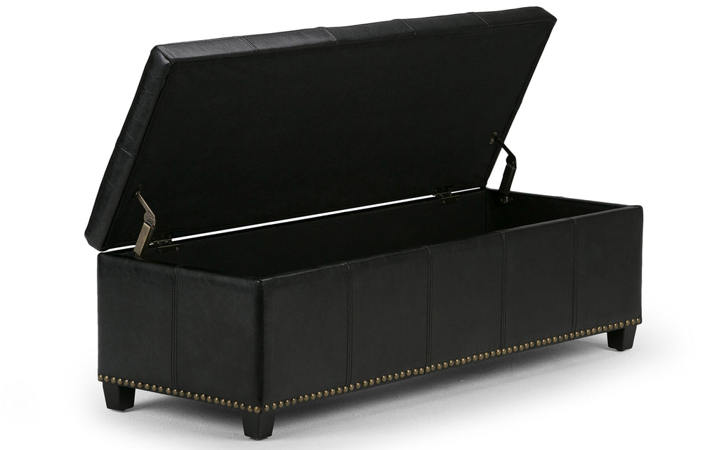 Kingsley Large Storage Ottoman in Vegan Leather