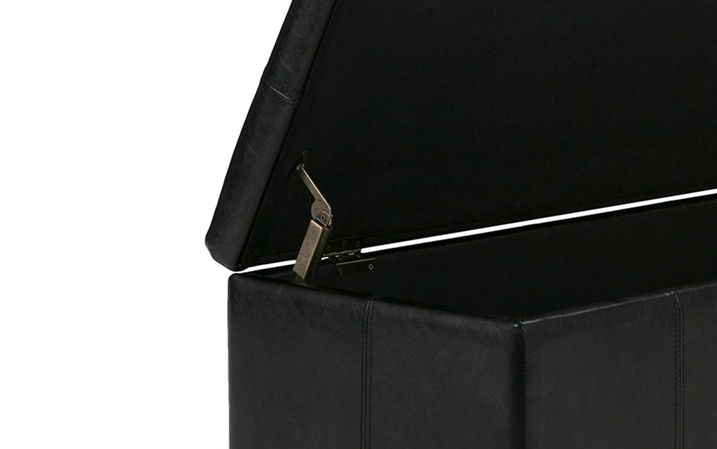 Kingsley Large Storage Ottoman in Vegan Leather