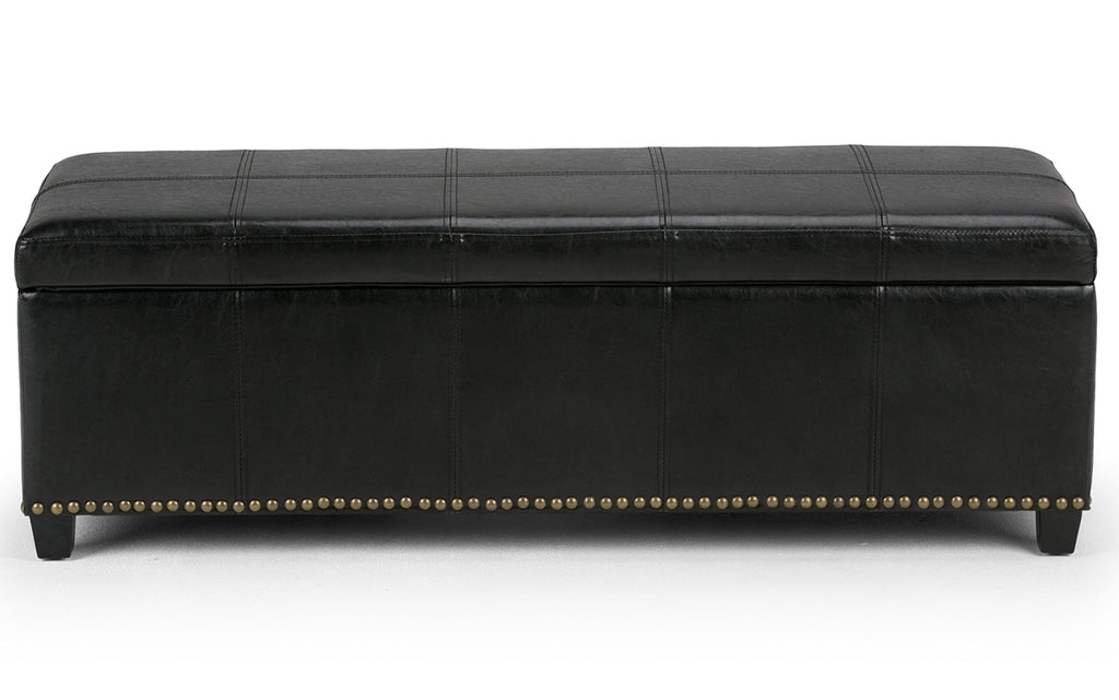 Kingsley Large Storage Ottoman in Vegan Leather