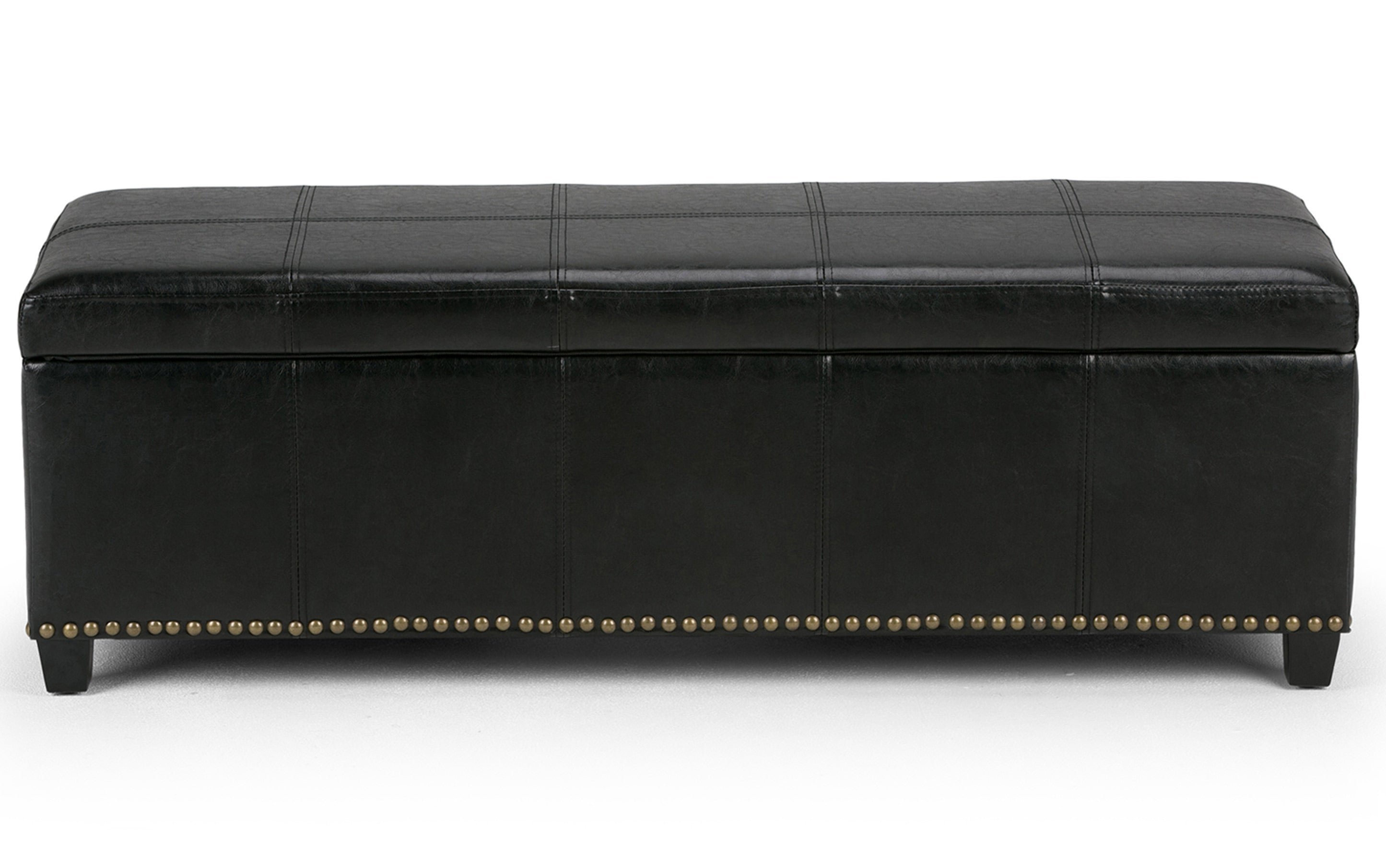 Kingsley Large Storage Ottoman in Vegan Leather