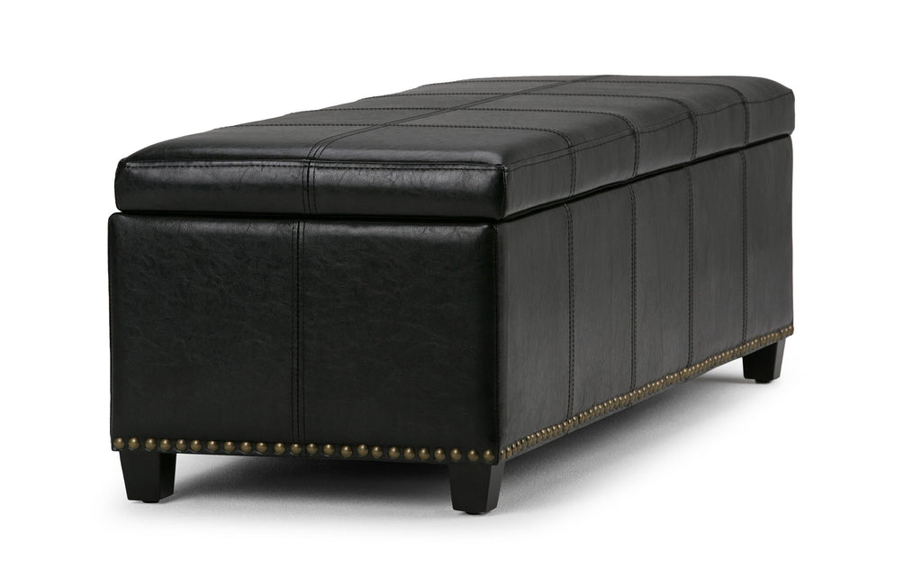 Kingsley Large Storage Ottoman in Vegan Leather