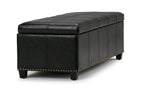 Kingsley Large Storage Ottoman in Vegan Leather