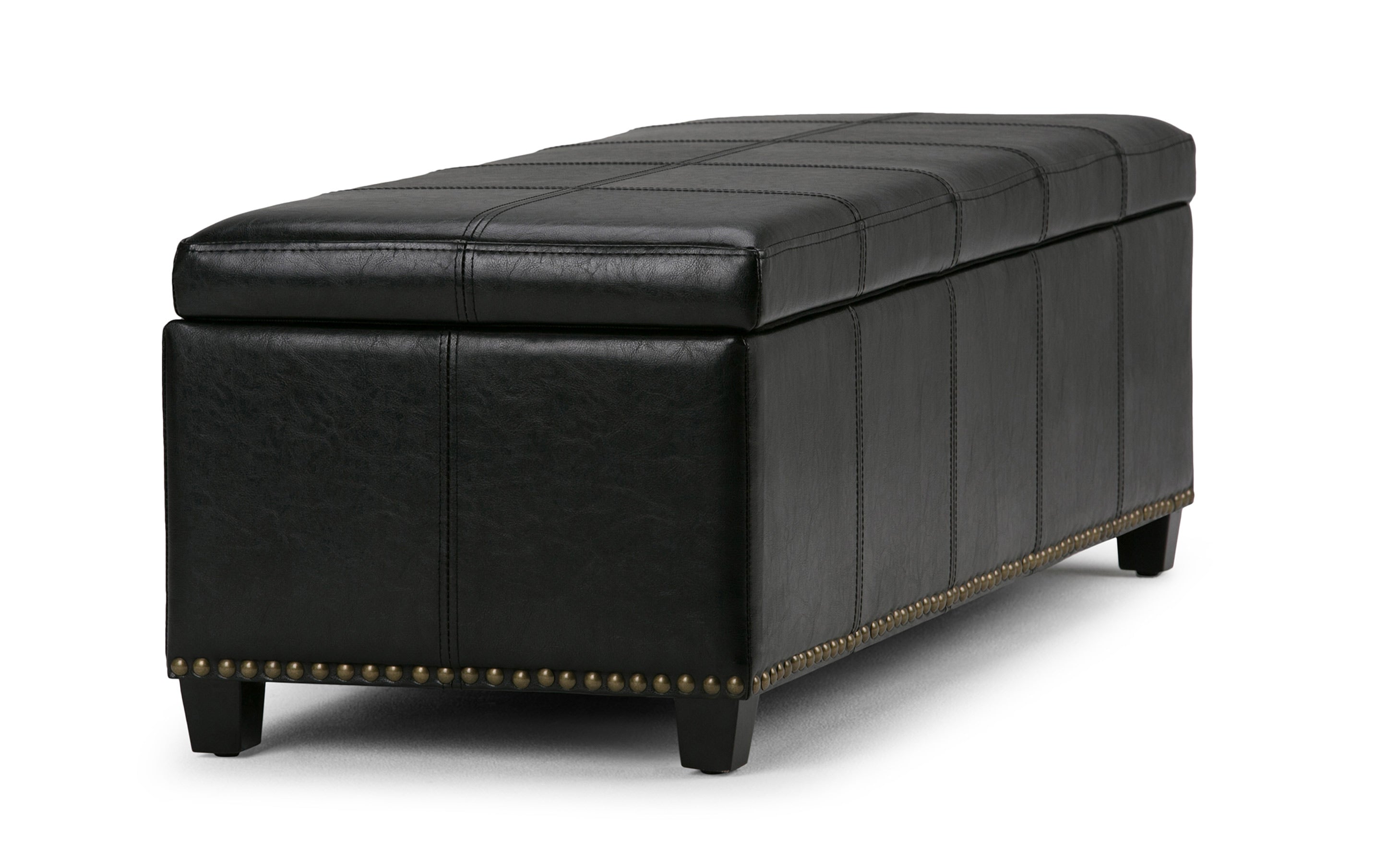 Kingsley Large Storage Ottoman in Vegan Leather
