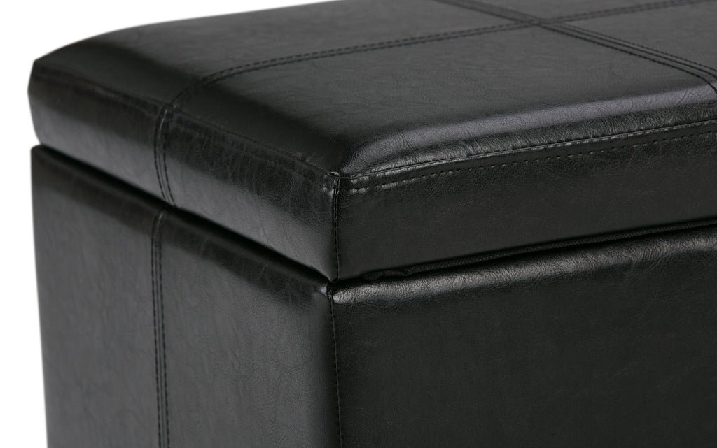 Kingsley Large Storage Ottoman in Vegan Leather