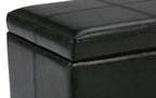 Kingsley Large Storage Ottoman in Vegan Leather