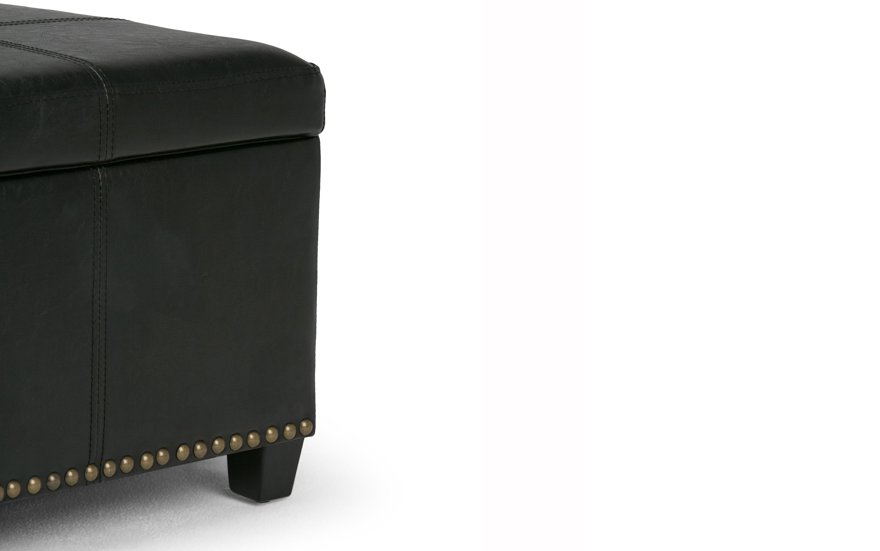 Kingsley Large Storage Ottoman in Vegan Leather