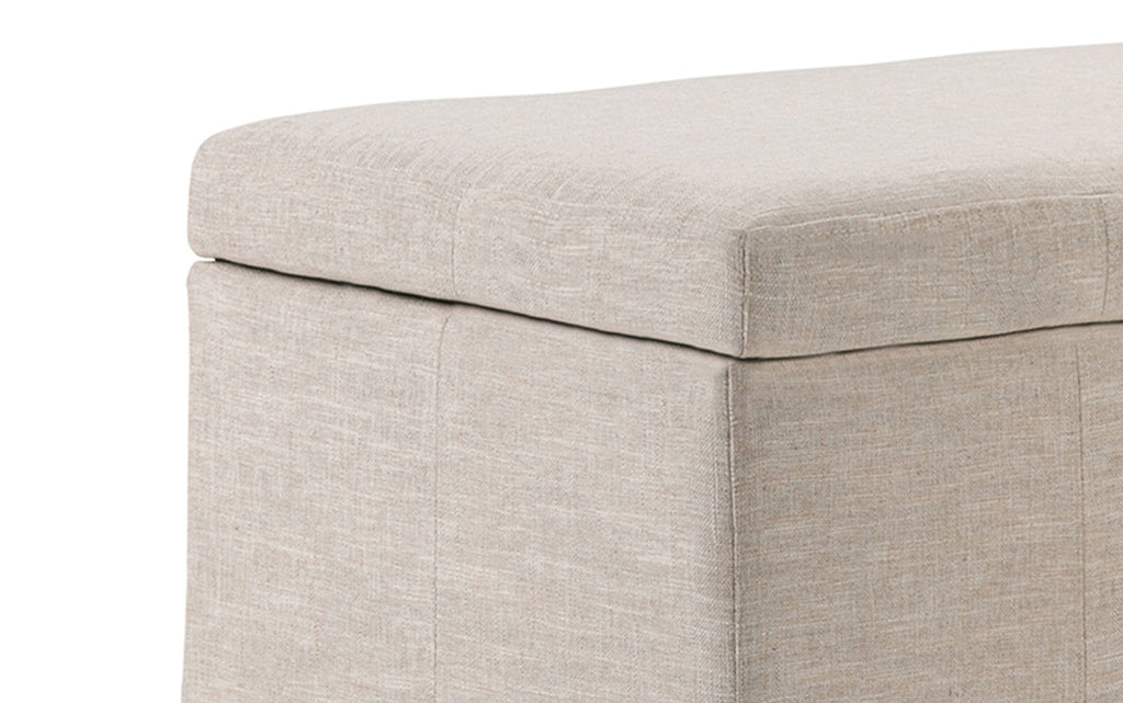 Kingsley Large Storage Ottoman in Linen