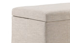 Kingsley Large Storage Ottoman in Linen