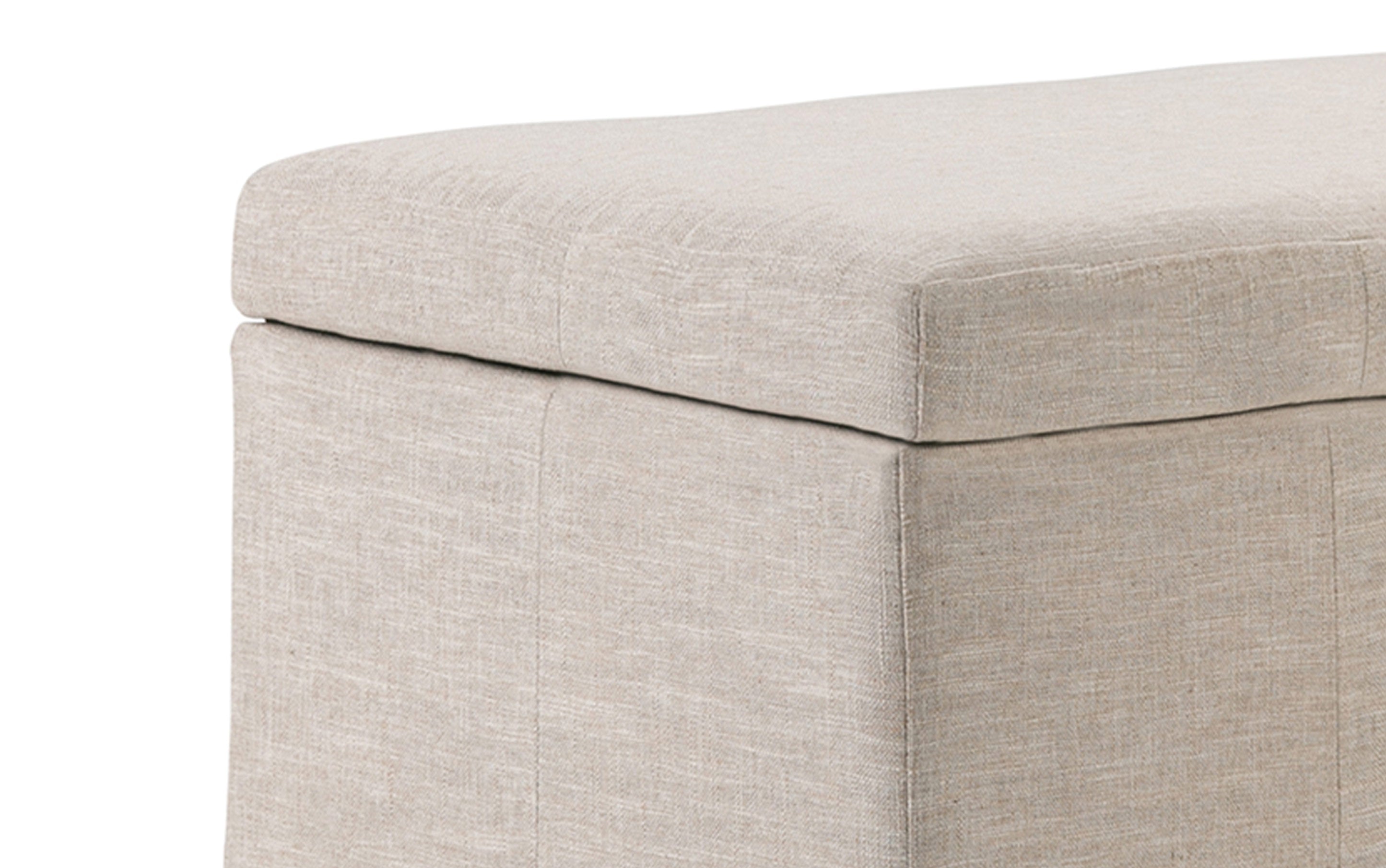Kingsley Large Storage Ottoman in Linen