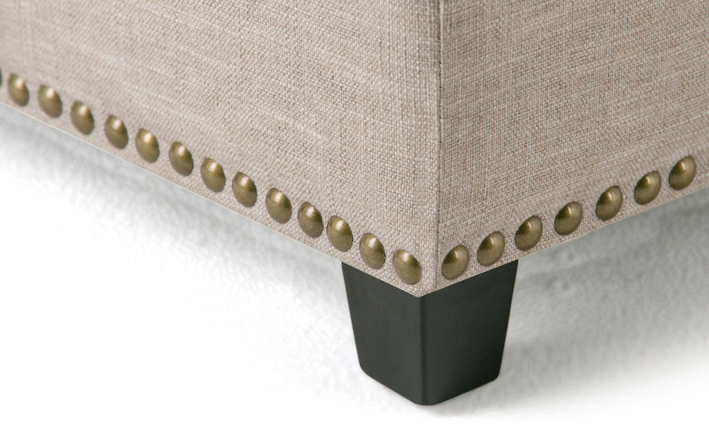 Kingsley Large Storage Ottoman in Linen