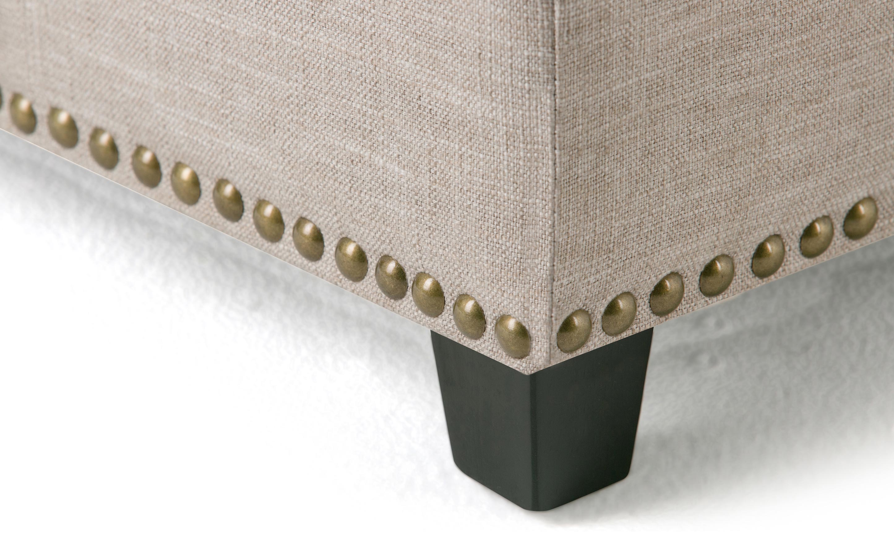 Kingsley Large Storage Ottoman in Linen