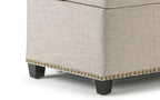 Kingsley Large Storage Ottoman in Linen