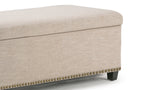 Kingsley Large Storage Ottoman in Linen