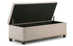 Kingsley Large Storage Ottoman in Linen